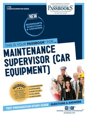 cover image of Maintenance Supervisor (Car Equipment)